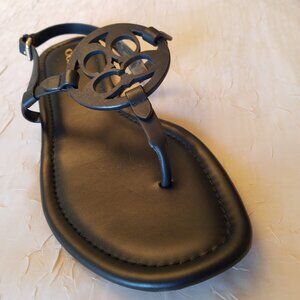 Coach Jaci Black Flip-Flop Flat Sandals with Strap 8.5